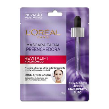 Máscara Facial Anti-Idade Preenchedora L'Oreal Paris Revitalift Hialurônico com 30g