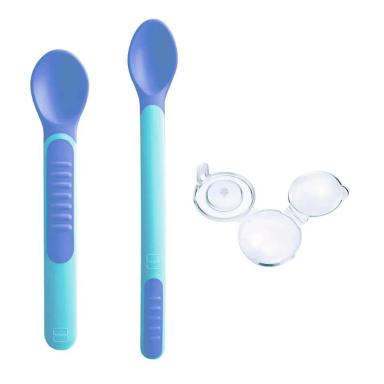 Conjunto de Colheres Termossensíveis MAM Azul com 2 unidades