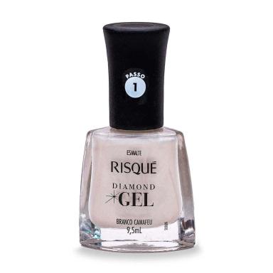 Esmalte Risqué Diamond Gel Branco Camafeu Hipoalergênico com 9,5ml