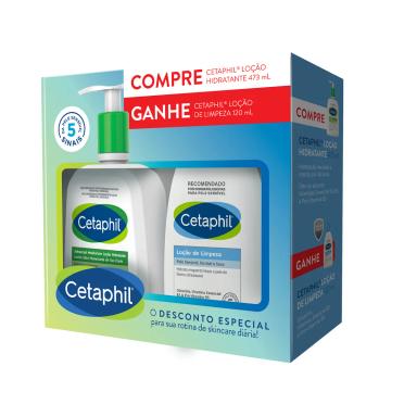 Kit Cetaphil com 1 Loção Hidratante de 473ml + 1 Loção de Limpeza de 120ml