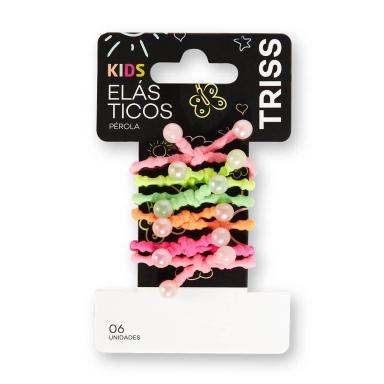 Elásticos de Cabelos Triss Kids Pérola 6 Unidades