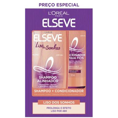 Kit L'Oréal Paris Elseve Liso dos Sonhos Shampoo 375ml + Condicionador 170ml