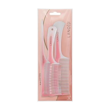 Conjunto de Pente de Cabelo Lanossi Rosé com 3 unidades