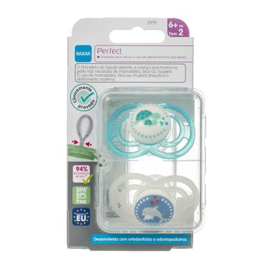 Kit Chupeta MAM Perfect Night Bichinhos Tamanho 2 - maiores de 6 meses Cores Sortidas 2 unidades