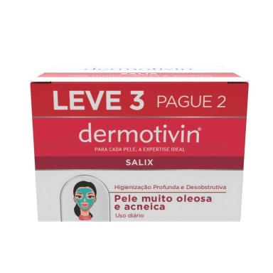 Kit Sabonete Facial em Barra Dermotivin Salix com 3 unidades