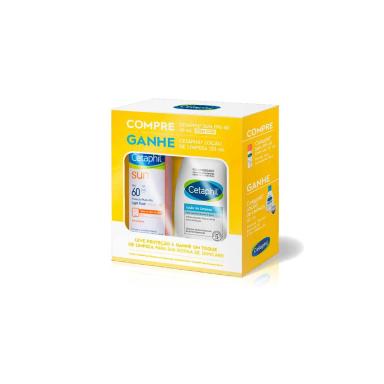 Kit Cetaphil Protetor Solar Sun FPS 60 com Cor com 50ml + Loção de Limpeza com 120ml