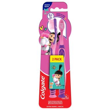 Escova de Dente Infantil Colgate Smiles Agnes e Fluffy Extra Macia para +6 Anos com 2 unidade