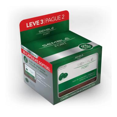Kit Semblé Fort Suplemento Vitamínico com 3 caixas de 30 cápsulas