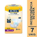 Fralda Geriátrica Unissex Bigfral Derma Plus Adulto XG 7 unidades