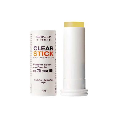 Protetor Solar Bastão FPS 70 Pink Cheeks Clear Stick 12g
