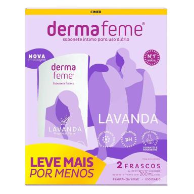 Kit Sabonete Líquido Íntimo Dermafeme Lavanda com 2 unidades de 200ml cada