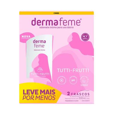 Kit Sabonete Líquido Íntimo Dermafeme Tutti-Frutti com 2 Unidades de 200ml