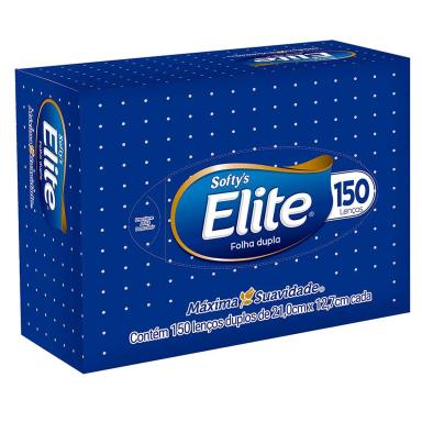 Lenço de Papel Softy's Elite com 150 Unidades