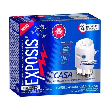 Repelente Elétrico Líquido Exposis Casa Aparelho + Refil 32,9ml