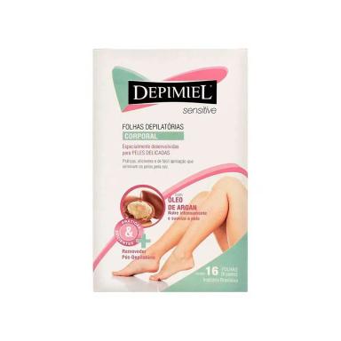 Folha Depilatória Corporal Depimiel Sensitive 16 Unidades