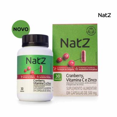Cranberry + Vitamina C e Zinco Natz 30 Cápsulas