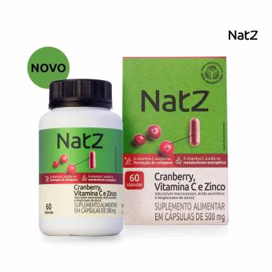 Cranberry + Vitamina C e Zinco Natz 60 Cápsulas