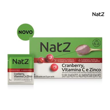 Cranberry + Vitamina C e Zinco Natz 30 Sachês