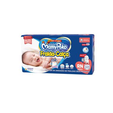 Fralda Calça MamyPoko Super Seca Jumbinho RN 36 unidades