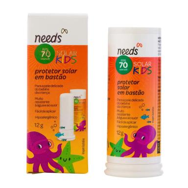Protetor Solar Infantil FPS 70 Needs Solar Kids Bastão 12g