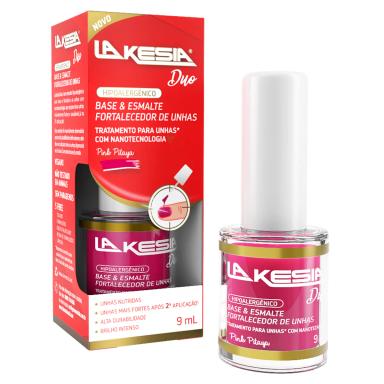 Fortalecedor de Unhas Lakesia Duo Base e Esmalte Cor Pink Pitaya 9ml