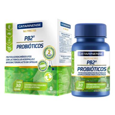 PB2 Probióticos Catarinense Nutrição 30 cápsulas
