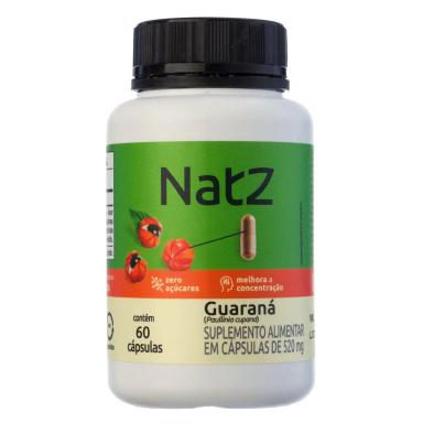 Guaraná 520mg Natz 60 Cápsulas