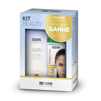 Kit Beauty Isdin Isdinceutics Sérum Hyaluronic Concentrate 30ml + 1 Isdin Fusion Water FPS 60 30ml