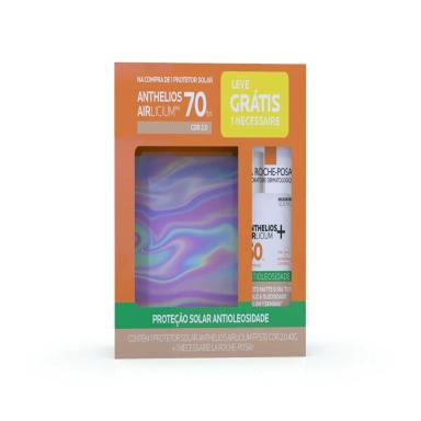 Kit Protetor Solar Facial La Roche-Posay Anthelios Airlicium Antioleosidade FPS 70 Cor 2.0 40g + Necessaire