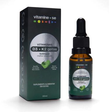 Vitamina D3 + Vitamina K2 Vitamine-se Gotas Limão 20ml