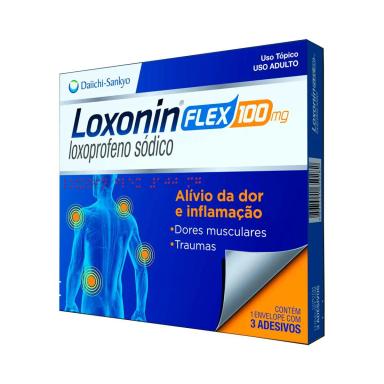 Loxonin Flex Loxoprofeno Sódico 100mg 3 Adesivos