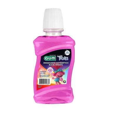 Enxaguante Bucal Infantil GUM Trolls Antisséptico Sem Álcool 250ml