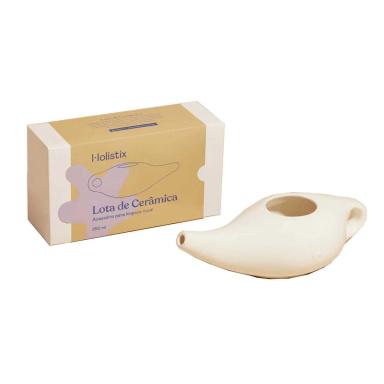 Lota Nasal Cerâmica Holistix Higienizador para Limpeza Nasal 250ml
