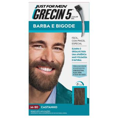 Tonalizante Grecin 5 Just For Men Color Gel Barba e Bigode M-90 Castanho com 1 unidade-1