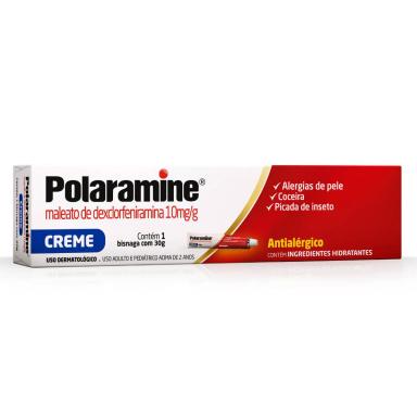 Polaramine Maleato de Dexclorfeniramina 10mg/g Creme Dermatológico 30g