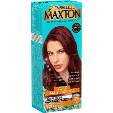 Kit Coloração Maxton Vermelho Borgonha 4.66 com 1 Unidade