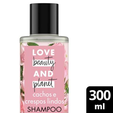 Shampoo Love, Beauty and Planet Cachos e Crespos Lindos Manteiga de Murumuru e Rosa 300ml