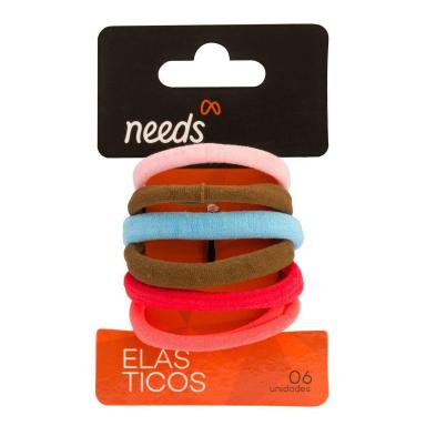 Elásticos de Cabelo Needs Coloridos 6 Unidades