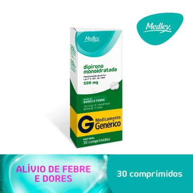 Dipirona Monoidratada 500mg 30 comprimidos Medley Genérico