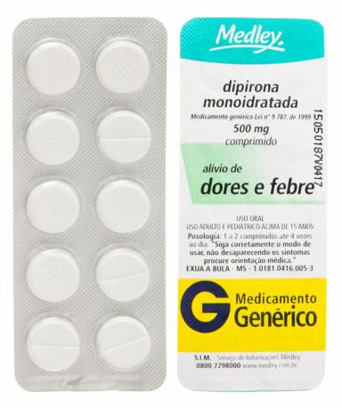Dipirona Monoidratada 500mg 10 comprimidos Medley Genérico