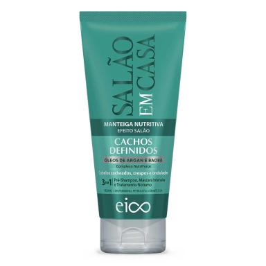 Manteiga Nutritiva 3 em 1 Cabelo Cacheado Eico Salão Em Casa Cachos Definidos 180ml