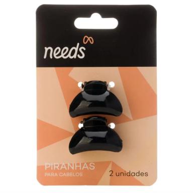Piranha de Cabelo Needs Preta Mini 2 Unidades