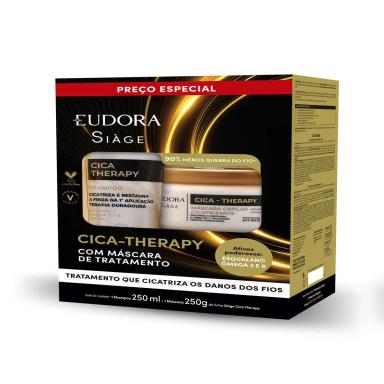 Kit Siàge Eudora Cica-Therapy Shampoo 250ml + Máscara Capilar Cicatrizante 250g
