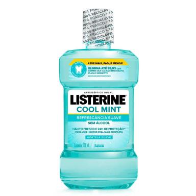 Enxaguante Antisséptico Bucal Listerine Cool Mint Zero Álcool Hortelã com 500ml