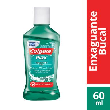 Enxaguante Antisséptico Bucal Colgate Plax Fresh Mint Sem Álcool com 60ml