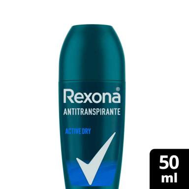 Desodorante Antitranspirante Roll-On Rexona Men Active Dry 72h Sem Álcool 50ml