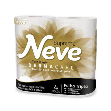 Papel Higiênico Neve Supreme Folha Tripla 4 rolos
