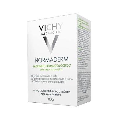 Sabonete Facial em Barra Vichy Normaderm Pele Oleosa a Acneica com 80g