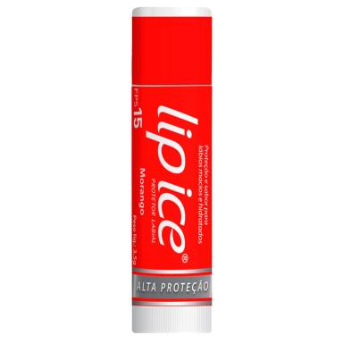 Protetor Labial Lip Ice Morango FPS 15 com 3,5g
