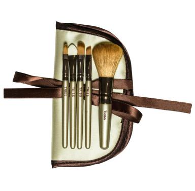 Kit Mini Pincéis de Maquiagem Triss 5 Unidades + Nécessaire